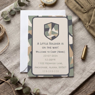 Invitación Camuflaje geométrico moderno militar
