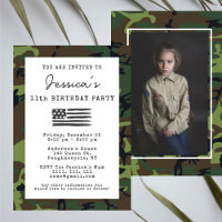 Camuflaje militar Bandera de EE.UU. Foto Cumpleaño