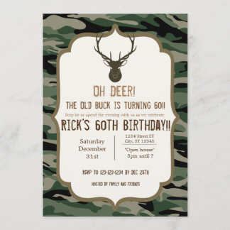 Invitación Camuflaje - Oh Ciervo - El viejo macho está girand