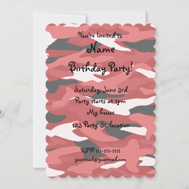 Invitación Camuflaje rojo (Anverso)