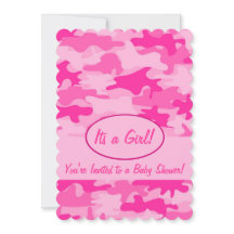 Camuflaje rosado fucsia Baby Shower de Camo