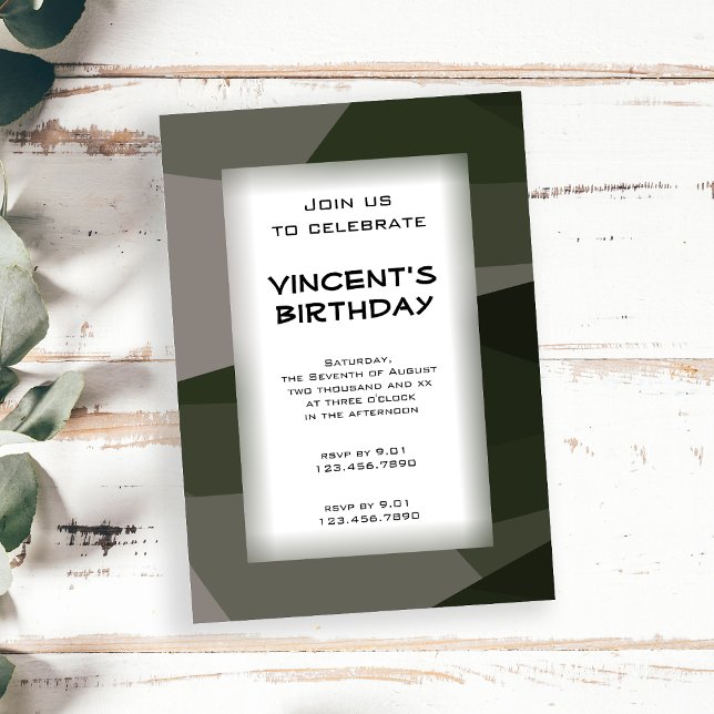 Invitación Camuflaje Verde bloquea la fiesta de cumpleaños (Subido por el creador)