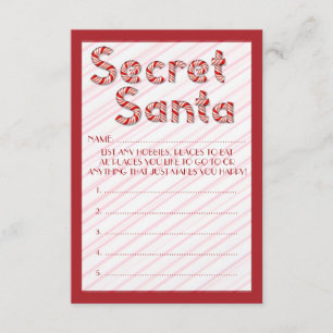 Invitación Caña de caramelo rojo papeletas secretas del perso