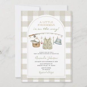 Invitación Caña de pescar Baby Shower Pequeño Pescador