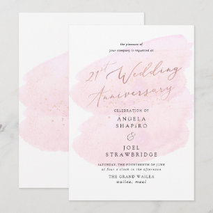 Invitación Canales de color rosa Champán Burbujas Elegante 21