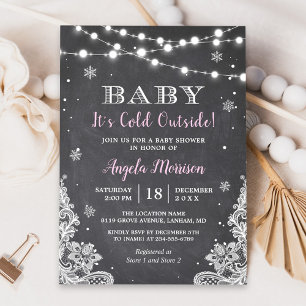 Invitación Canales de croqueta iluminan bebé hace frío afuera