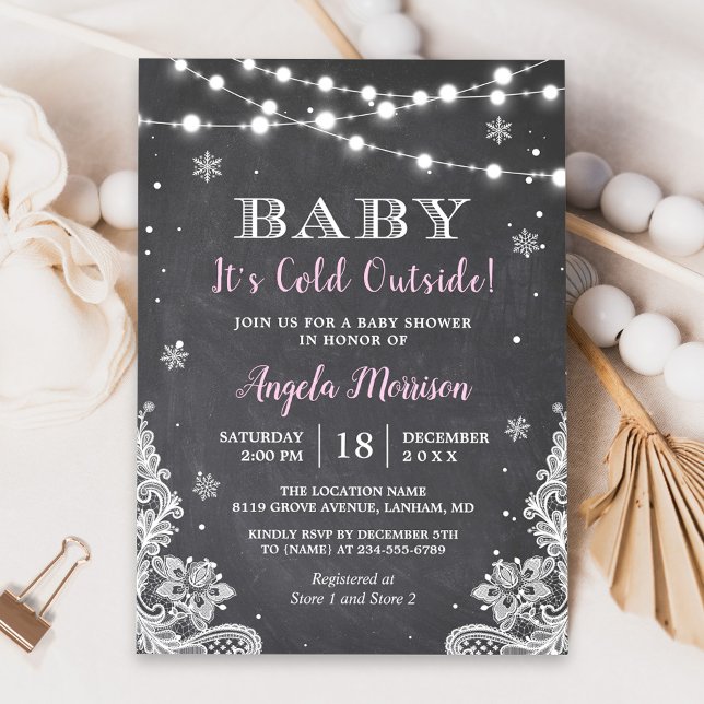 Invitación Canales de croqueta iluminan bebé hace frío afuera (Subido por el creador)