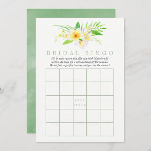 Invitación Canales exóticos Frangipani Bridal Shower Bingo
