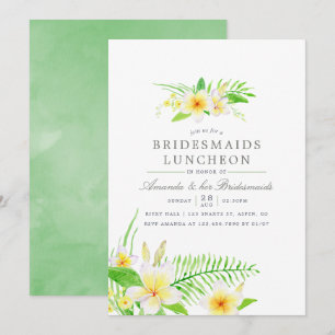 Invitación Canales exóticos Frangipani Bridesmaids Luncheon