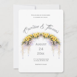 Invitación Canary Yellow Romantic Freesia  Floral Wedding