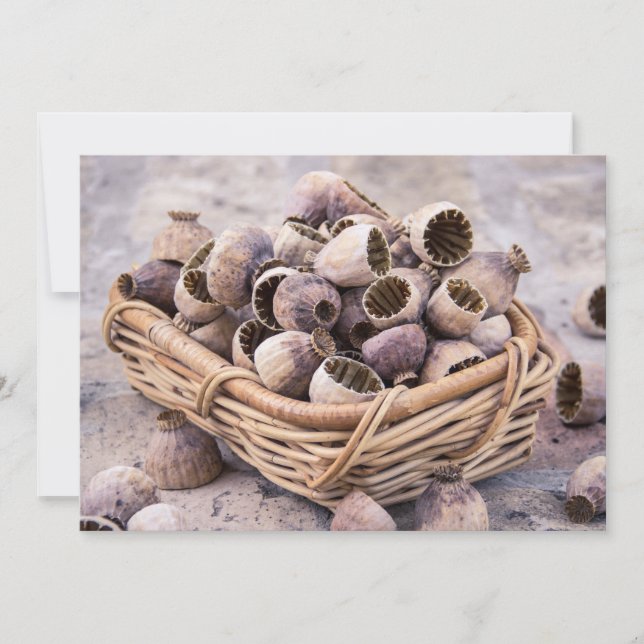 Invitación Canasta de harinas de amapola secas (Anverso)