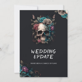 Invitación Cancelación de actualización de Boda gótico Skull