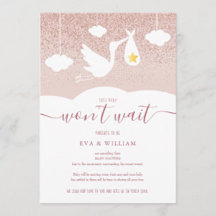 Invitación Cancelación de Baby Shower, Lluvia de Regalos Cigü