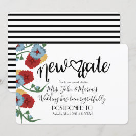 Invitación Cancelación de boda de nueva fecha floral