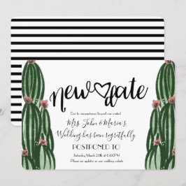 Invitación Cancelación de nueva fecha de boda de cactus