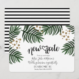 Invitación Cancelación de nueva fecha de boda tropical