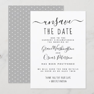 Invitación Cancelar la fecha Garabato de boda pospuesta