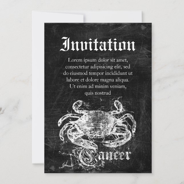 Invitación Cáncer de venado de Zodiac (Anverso)