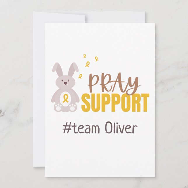 Invitación cáncer infantil. Personalizado reza para apoyar la (Anverso)