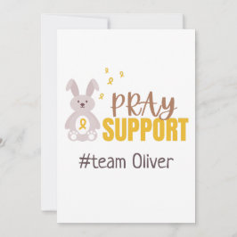 Invitación cáncer infantil. Personalizado reza para apoyar la