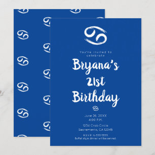 Invitación CÁNCER Zodíaco Astrología Cumpleaños de junio juli