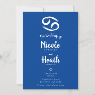 Invitación CÁNCER Zodíaco Astrología Verano Junio Julio Boda