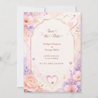 Invitación Canción de Amor de Bodas Romance Pastel Peonía