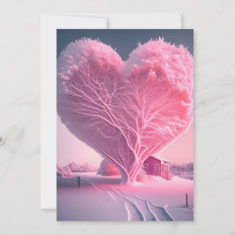 Invitación Canción de amor de invierno: Boda de árbol del cor