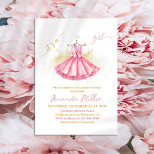 Invitación Canción de ballet rosa Delicada Bebé Chica Ducha