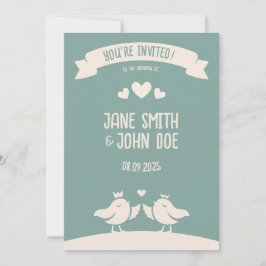 Invitación Canción de Pájaro Azul Pizarra