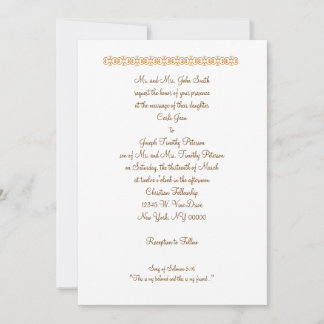 Invitación Canción de Salomón 5:16 "Este es mi querido y el..