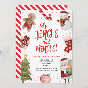 Invitación Canción y fiesta navideña de Navidades rojos trill