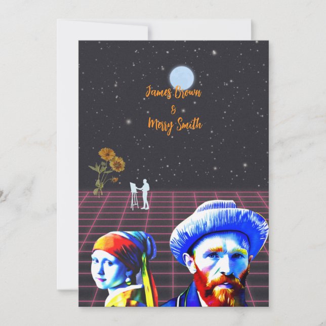 Invitación Canciones celestes de amor Boda de girasol (Anverso)