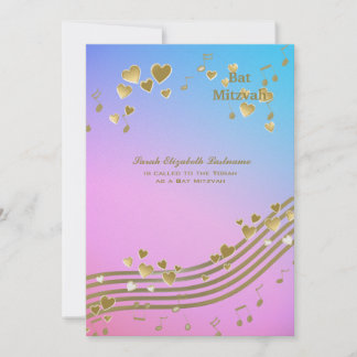 Invitación Canciones de amor Bat Mitzvah