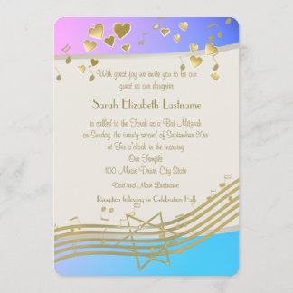 Invitación Canciones de amor Bat Mitzvah