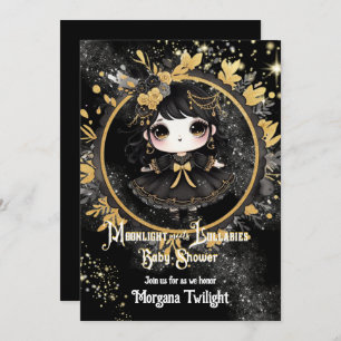 Invitación Canciones de cuna gótica de Baby Shower Cute Chica