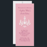 Invitación Candelabro de cumpleaños (rosa)<br><div class="desc">Una delicada lámpara de araña antigua crea el ambiente perfecto para cualquier fiesta de cumpleaños. Se muestra en el papel básico; sin embargo,  recomiendo el peso y textura del papel de lino,  o el brillo del papel de hielo metálico.</div>