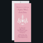 Invitación Candelabro de cumpleaños (rosa)<br><div class="desc">Una delicada lámpara de araña antigua crea el ambiente perfecto para cualquier fiesta de cumpleaños. Se muestra en el papel básico; sin embargo,  recomiendo el peso y textura del papel de lino,  o el brillo del papel de hielo metálico.</div>