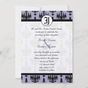 Invitación Candelabro de lavanda con boda fotográfica