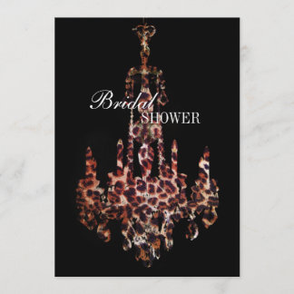 Invitación Candelabro de papel de leopardo de moda de chichar
