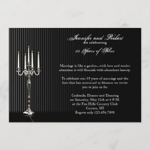 Invitación Candelabro de raya gótica para boda aniversario