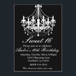 Invitación Candelabro negro y blanco, dulce, 16 Fiestas<br><div class="desc">Elegante Lámpara Blanca y Negra Sweet 16 o cualquier Fiesta Invite. Elige personalizar para agregar tu información. Eliminar texto para dejar un área en blanco donde no desee texto.</div>