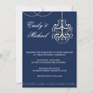 Invitación Candelier Wedding Invitation Blue