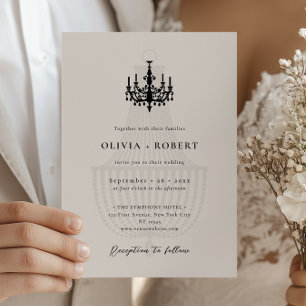 Invitación Candil de Boda Minimalista Elegante
