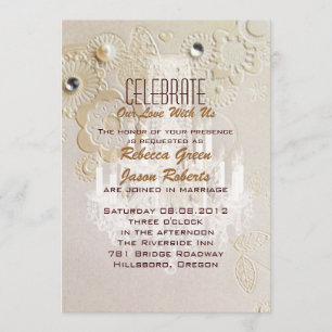 Invitación Candil elegante formal con espirales boda vintage
