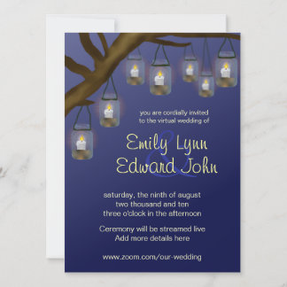 Invitación Candle Mason Jars Boda virtual