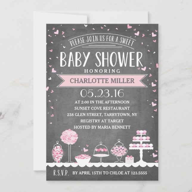 Invitación Candy Bar | Baby Shower (Anverso)