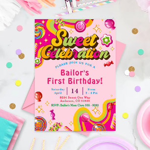 Invitación Candy Birthday Invitation Candy Sweet Fiesta