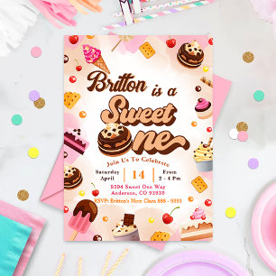 Invitación Candy Birthday Invitation Sweet One Fiesta