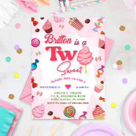 Invitación Candy Birthday Two Sweet Fiesta